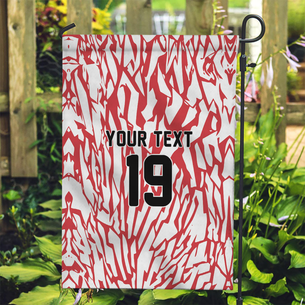 Custom German European Football Champions Garden Flag Abstract Lightning Rot Weiss