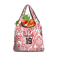 Custom German European Football Champions Grocery Bag Abstract Lightning Rot Weiss