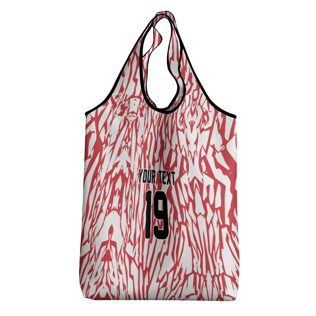Custom German European Football Champions Grocery Bag Abstract Lightning Rot Weiss