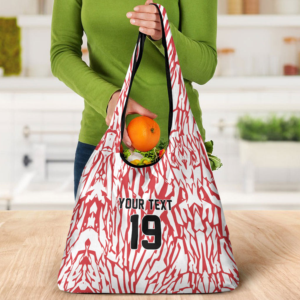 Custom German European Football Champions Grocery Bag Abstract Lightning Rot Weiss