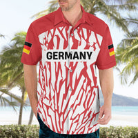 Custom German European Football Champions Hawaiian Shirt Abstract Lightning Rot Weiss