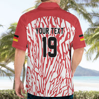 Custom German European Football Champions Hawaiian Shirt Abstract Lightning Rot Weiss