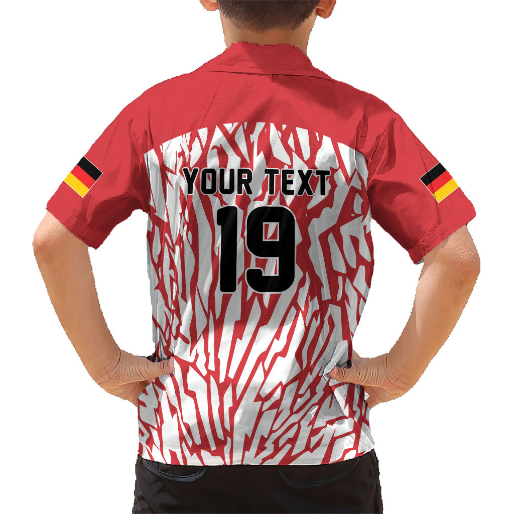 Custom German European Football Champions Hawaiian Shirt Abstract Lightning Rot Weiss