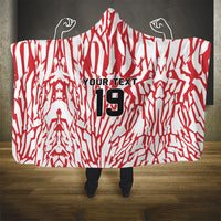 Custom German European Football Champions Hooded Blanket Abstract Lightning Rot Weiss