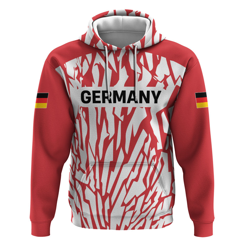 Custom German European Football Champions Hoodie Abstract Lightning Rot Weiss