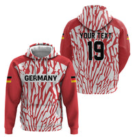 Custom German European Football Champions Hoodie Abstract Lightning Rot Weiss