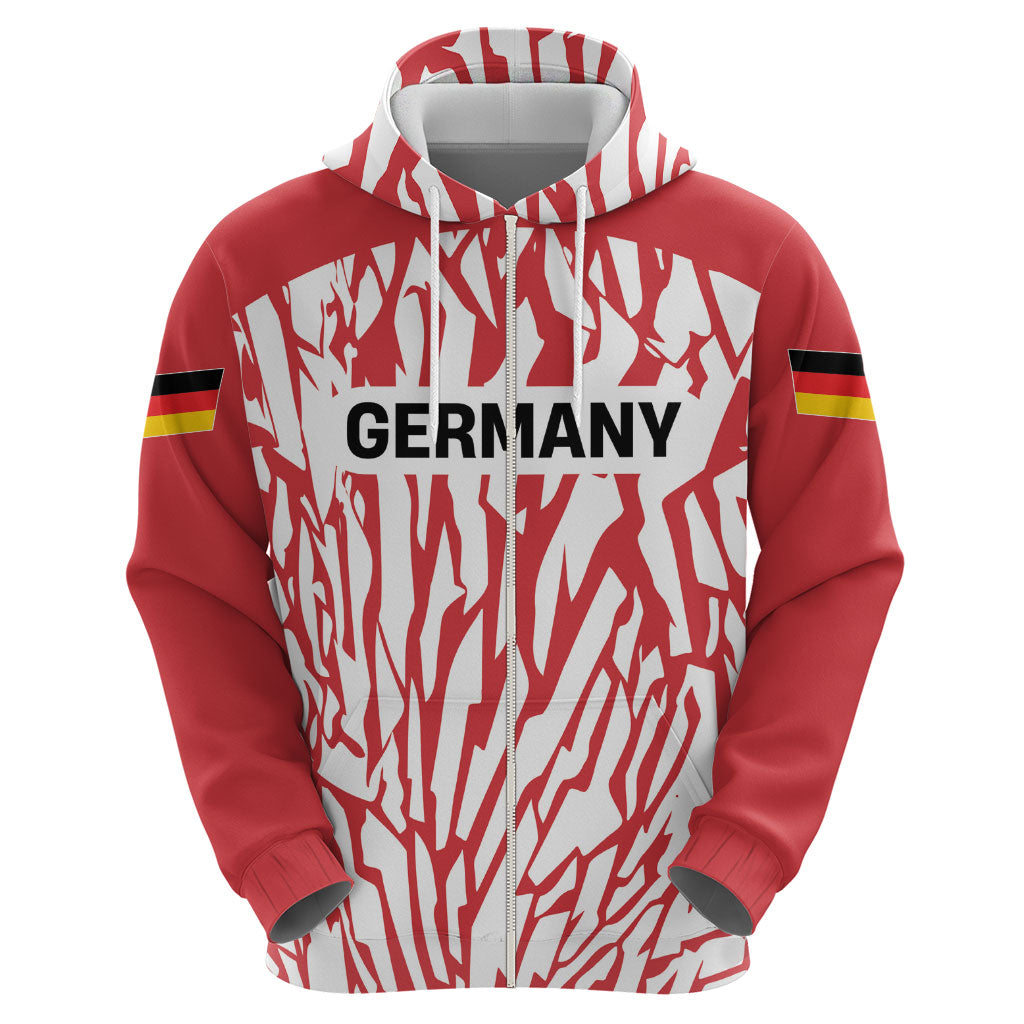 Custom German European Football Champions Hoodie Abstract Lightning Rot Weiss