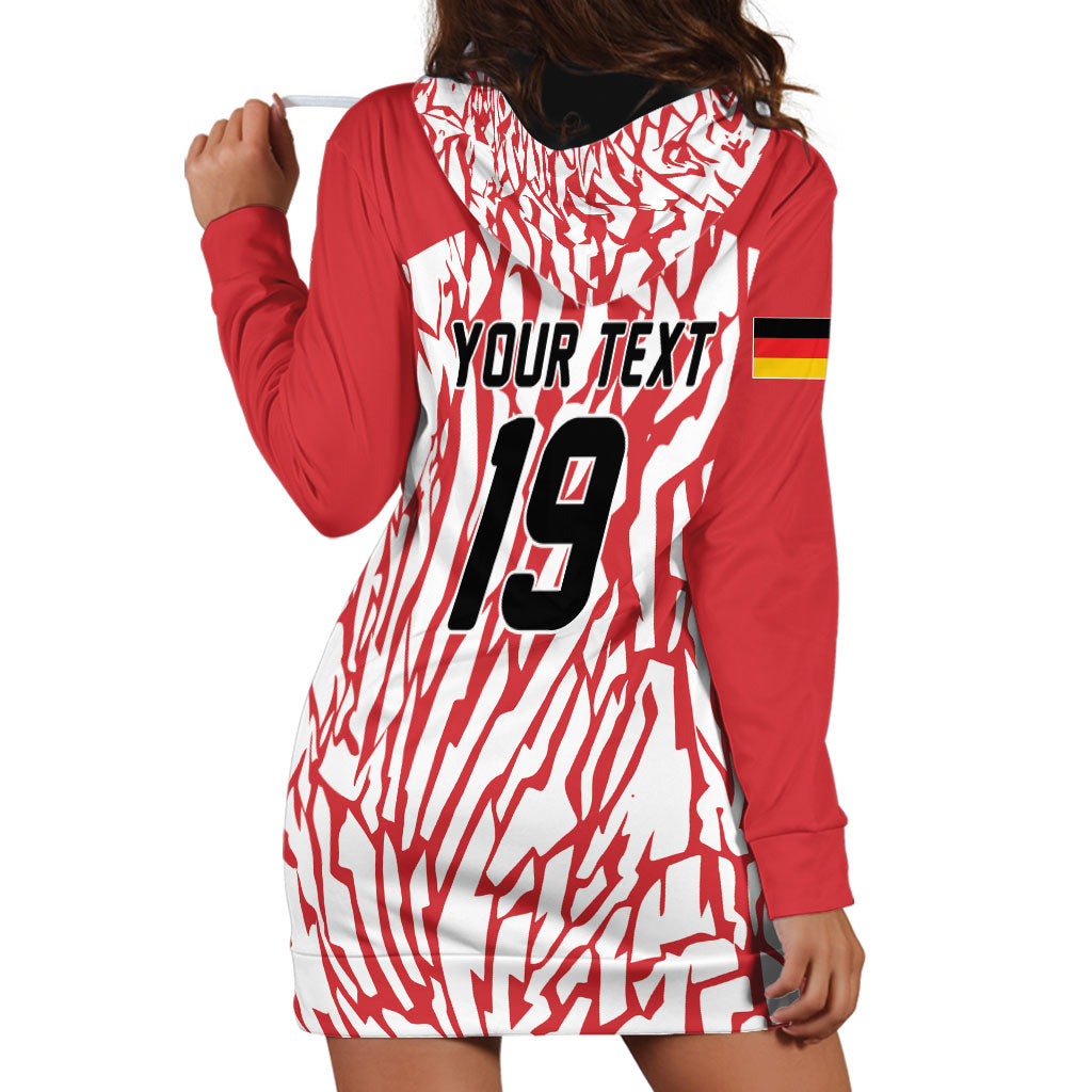 Custom German European Football Champions Hoodie Dress Abstract Lightning Rot Weiss