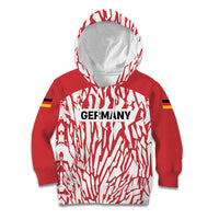 Custom German European Football Champions Kid Hoodie Abstract Lightning Rot Weiss