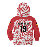 Custom German European Football Champions Kid Hoodie Abstract Lightning Rot Weiss