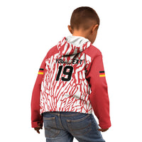 Custom German European Football Champions Kid Hoodie Abstract Lightning Rot Weiss