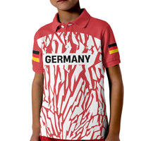 Custom German European Football Champions Kid Polo Shirt Abstract Lightning Rot Weiss