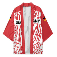 Custom German European Football Champions Kimono Abstract Lightning Rot Weiss