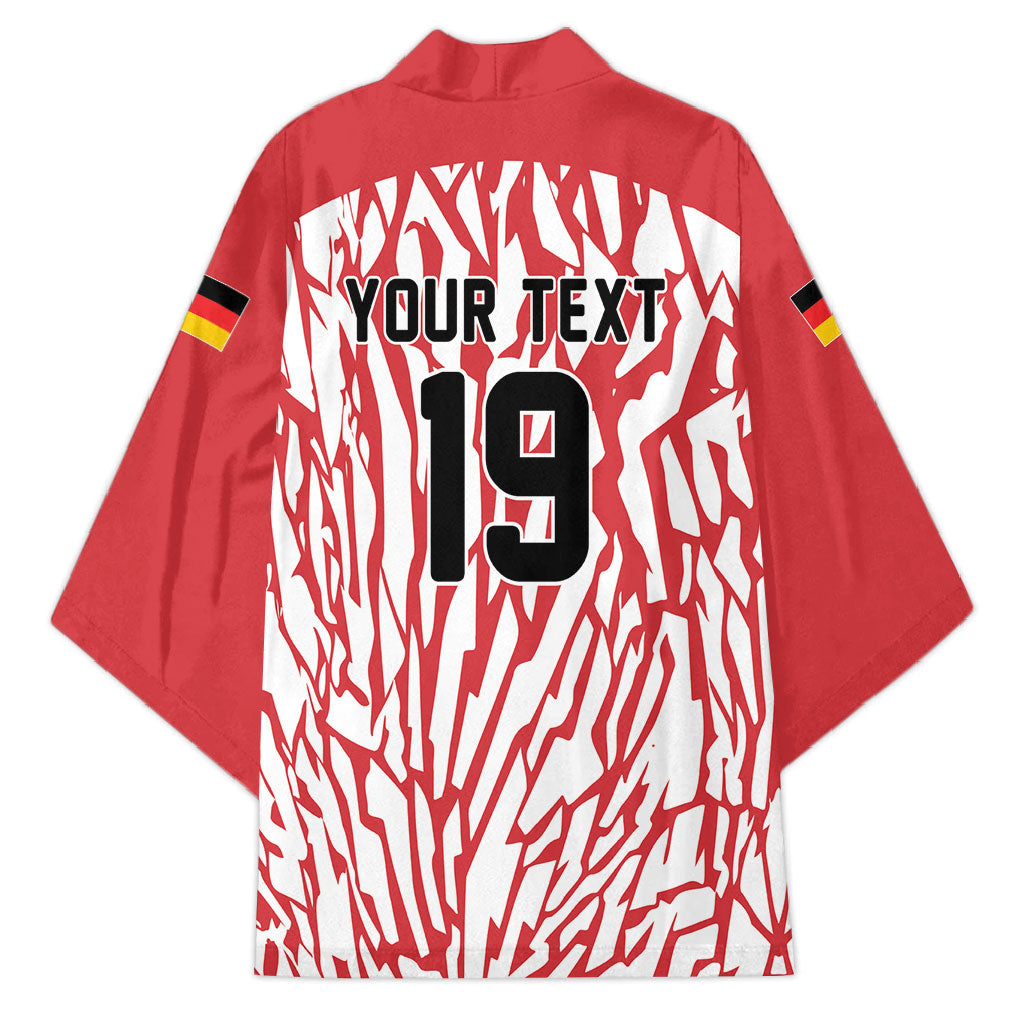 Custom German European Football Champions Kimono Abstract Lightning Rot Weiss