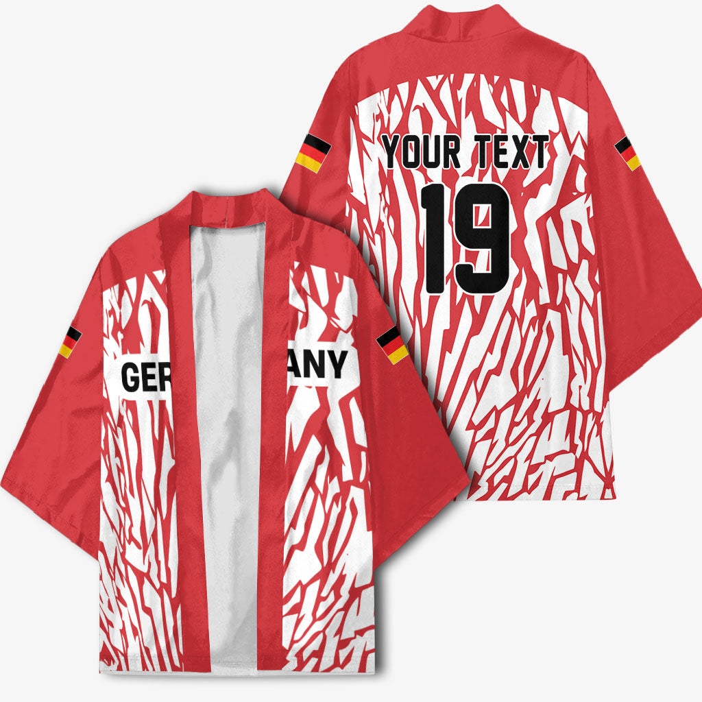 Custom German European Football Champions Kimono Abstract Lightning Rot Weiss