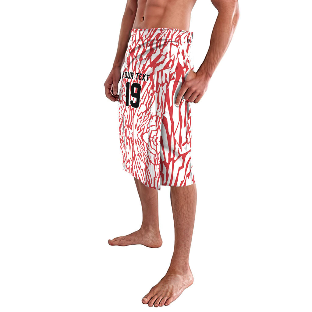 Custom German European Football Champions Lavalava Abstract Lightning Rot Weiss