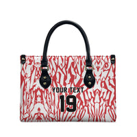 Custom German European Football Champions Leather Bag Abstract Lightning Rot Weiss