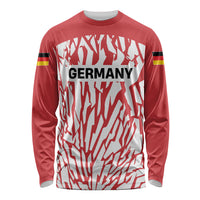 Custom German European Football Champions Long Sleeve Shirt Abstract Lightning Rot Weiss