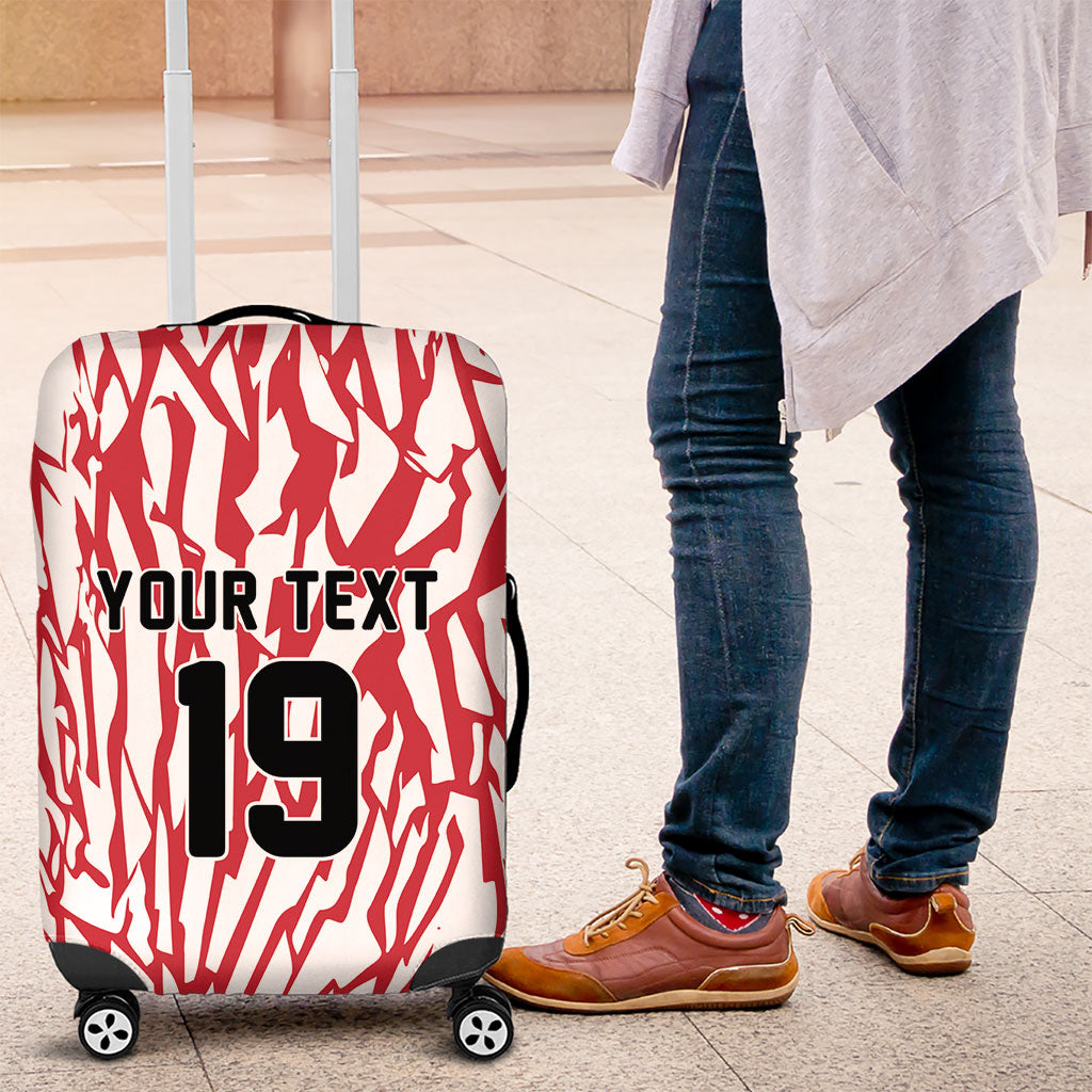 Custom German European Football Champions Luggage Cover Abstract Lightning Rot Weiss