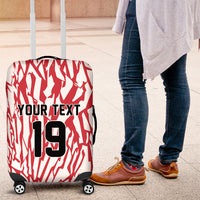 Custom German European Football Champions Luggage Cover Abstract Lightning Rot Weiss