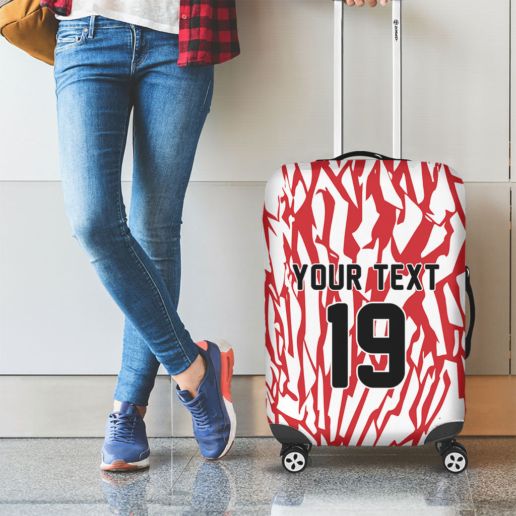Custom German European Football Champions Luggage Cover Abstract Lightning Rot Weiss