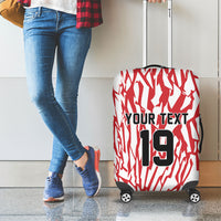 Custom German European Football Champions Luggage Cover Abstract Lightning Rot Weiss