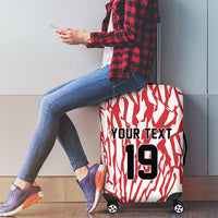 Custom German European Football Champions Luggage Cover Abstract Lightning Rot Weiss