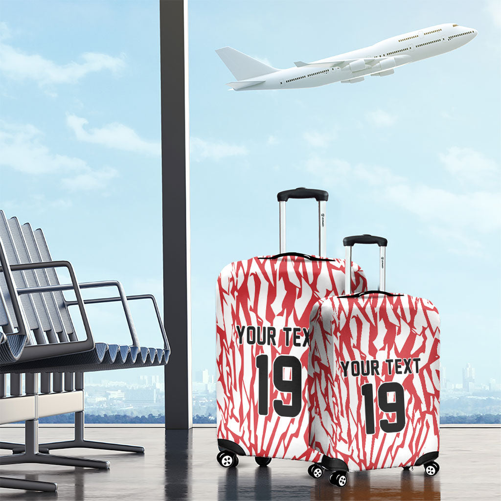Custom German European Football Champions Luggage Cover Abstract Lightning Rot Weiss