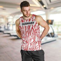 Custom German European Football Champions Men Tank Top Abstract Lightning Rot Weiss
