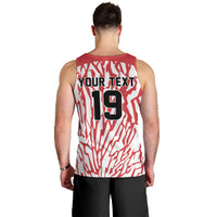 Custom German European Football Champions Men Tank Top Abstract Lightning Rot Weiss