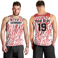 Custom German European Football Champions Men Tank Top Abstract Lightning Rot Weiss
