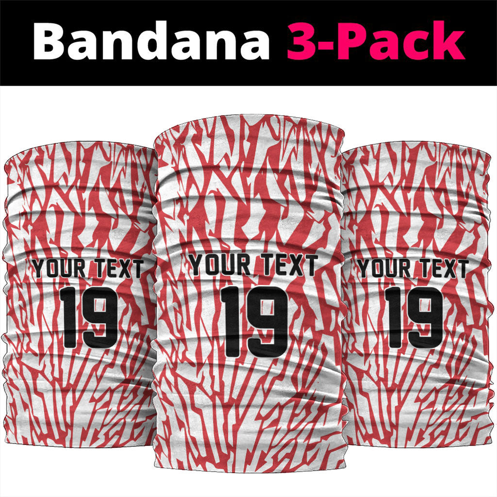 Custom German European Football Champions Neck Gaiter Abstract Lightning Rot Weiss