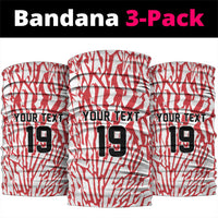 Custom German European Football Champions Neck Gaiter Abstract Lightning Rot Weiss