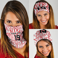 Custom German European Football Champions Neck Gaiter Abstract Lightning Rot Weiss