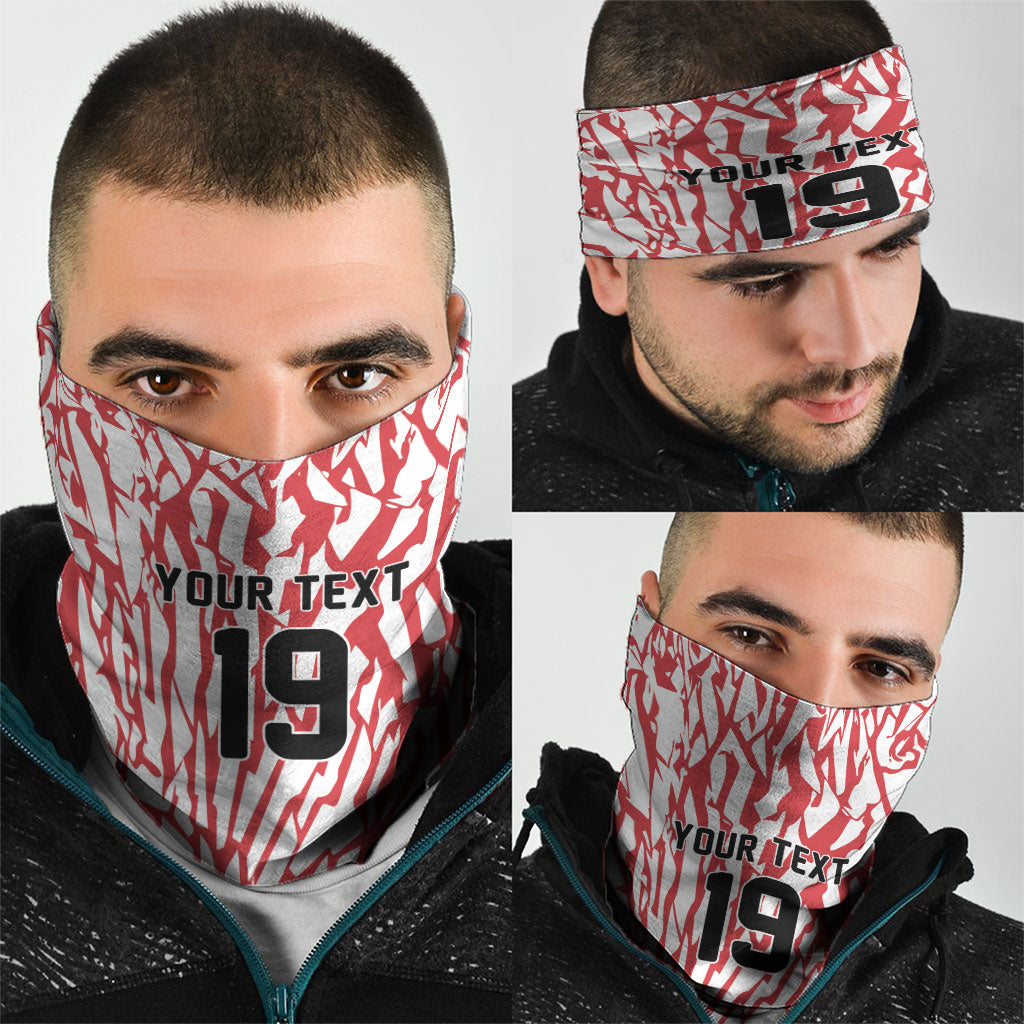 Custom German European Football Champions Neck Gaiter Abstract Lightning Rot Weiss