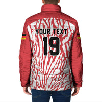 Custom German European Football Champions Padded Jacket Abstract Lightning Rot Weiss