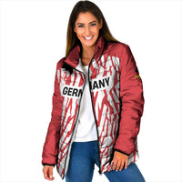 Custom German European Football Champions Padded Jacket Abstract Lightning Rot Weiss
