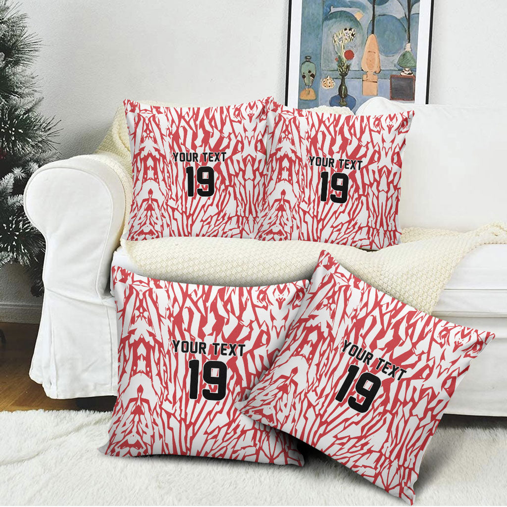 Custom German European Football Champions Pillow Cover Abstract Lightning Rot Weiss