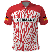 Custom German European Football Champions Polo Shirt Abstract Lightning Rot Weiss