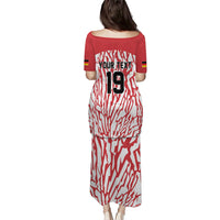 Custom German European Football Champions Puletasi Abstract Lightning Rot Weiss