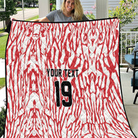 Custom German European Football Champions Quilt Abstract Lightning Rot Weiss