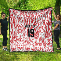 Custom German European Football Champions Quilt Abstract Lightning Rot Weiss