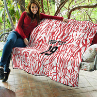 Custom German European Football Champions Quilt Abstract Lightning Rot Weiss