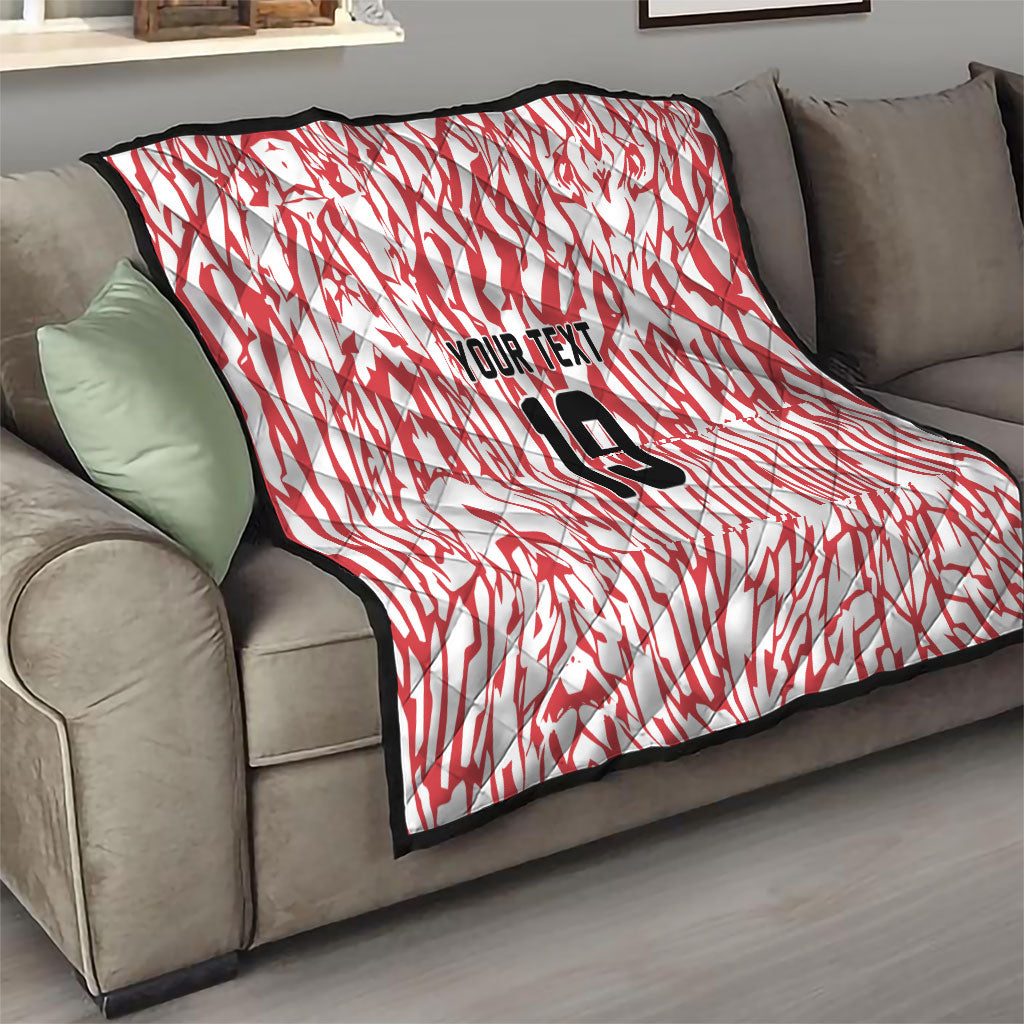 Custom German European Football Champions Quilt Abstract Lightning Rot Weiss