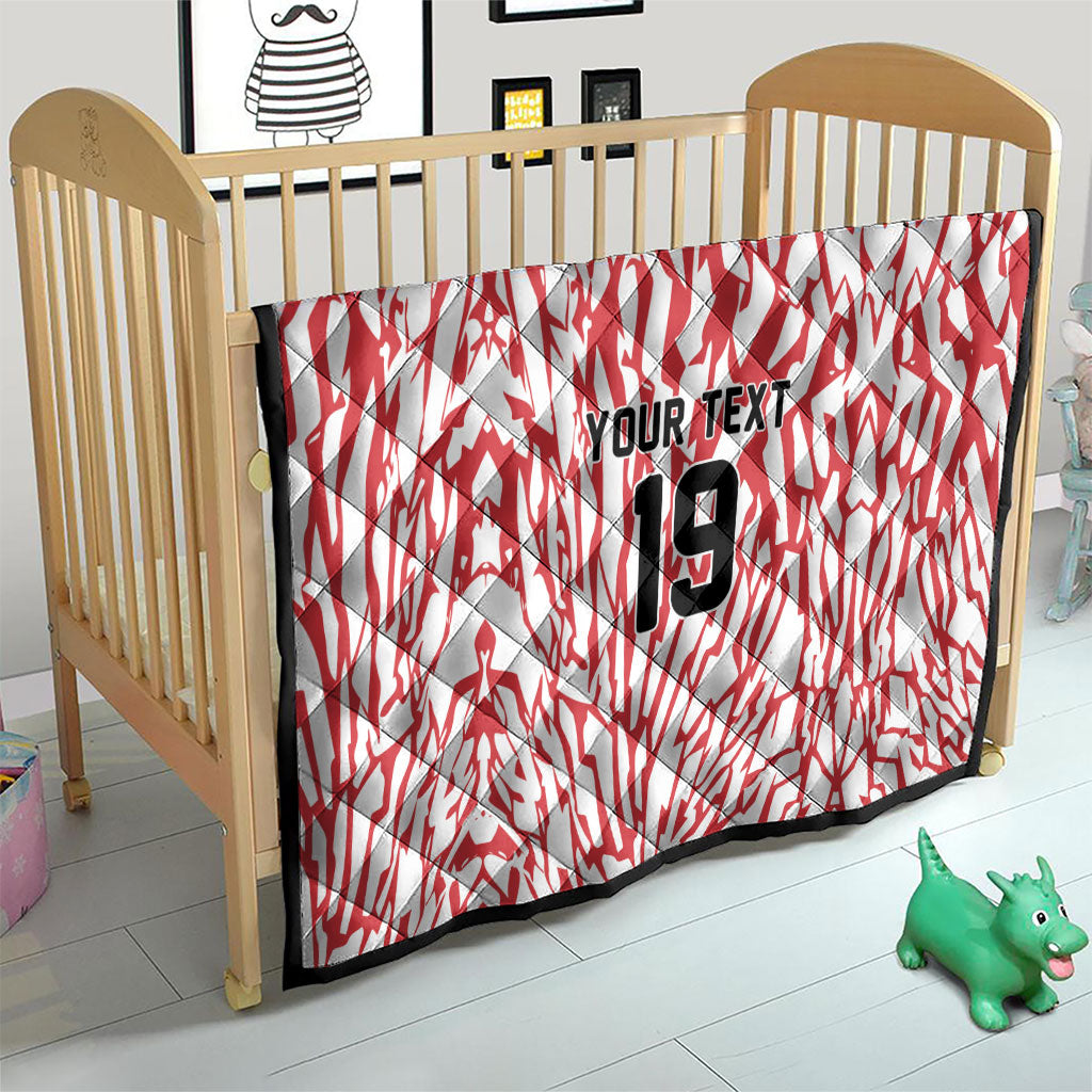 Custom German European Football Champions Quilt Abstract Lightning Rot Weiss