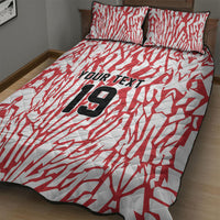 Custom German European Football Champions Quilt Bed Set Abstract Lightning Rot Weiss