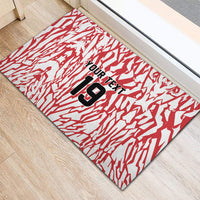 Custom German European Football Champions Rubber Doormat Abstract Lightning Rot Weiss