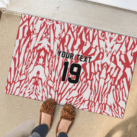Custom German European Football Champions Rubber Doormat Abstract Lightning Rot Weiss