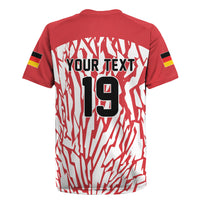 Custom German European Football Champions Rugby Jersey Abstract Lightning Rot Weiss