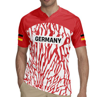 Custom German European Football Champions Rugby Jersey Abstract Lightning Rot Weiss